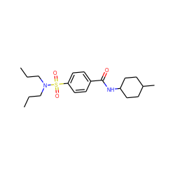 CCCN(CCC)S(=O)(=O)c1ccc(C(=O)NC2CCC(C)CC2)cc1 ZINC000473126363