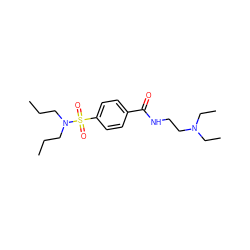 CCCN(CCC)S(=O)(=O)c1ccc(C(=O)NCCN(CC)CC)cc1 ZINC000473119688