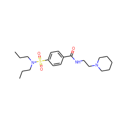 CCCN(CCC)S(=O)(=O)c1ccc(C(=O)NCCN2CCCCC2)cc1 ZINC000473121822