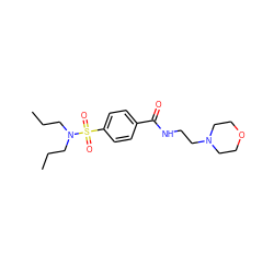 CCCN(CCC)S(=O)(=O)c1ccc(C(=O)NCCN2CCOCC2)cc1 ZINC000243201840