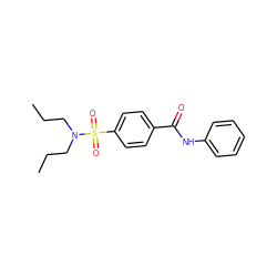 CCCN(CCC)S(=O)(=O)c1ccc(C(=O)Nc2ccccc2)cc1 ZINC000001511888