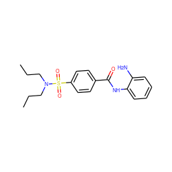 CCCN(CCC)S(=O)(=O)c1ccc(C(=O)Nc2ccccc2N)cc1 ZINC000119038360