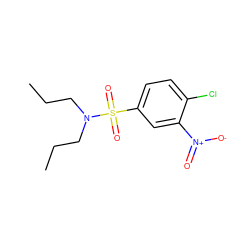 CCCN(CCC)S(=O)(=O)c1ccc(Cl)c([N+](=O)[O-])c1 ZINC000004263354