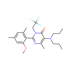 CCCN(CCC)c1c(C)nc(-c2c(C)cc(C)cc2OC)n(CC(F)(F)F)c1=O ZINC000013536132