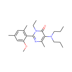 CCCN(CCC)c1c(C)nc(-c2c(C)cc(C)cc2OC)n(CC)c1=O ZINC000013536120