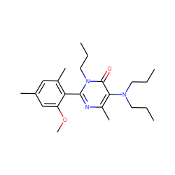 CCCN(CCC)c1c(C)nc(-c2c(C)cc(C)cc2OC)n(CCC)c1=O ZINC000013536124