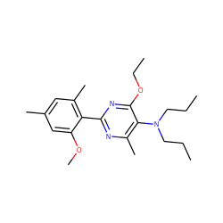 CCCN(CCC)c1c(C)nc(-c2c(C)cc(C)cc2OC)nc1OCC ZINC000040975517