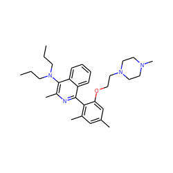 CCCN(CCC)c1c(C)nc(-c2c(C)cc(C)cc2OCCN2CCN(C)CC2)c2ccccc12 ZINC000029037834