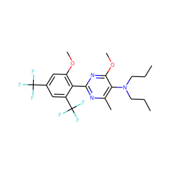 CCCN(CCC)c1c(C)nc(-c2c(OC)cc(C(F)(F)F)cc2C(F)(F)F)nc1OC ZINC000040431120