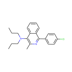 CCCN(CCC)c1c(C)nc(-c2ccc(Cl)cc2)c2ccccc12 ZINC000029037798