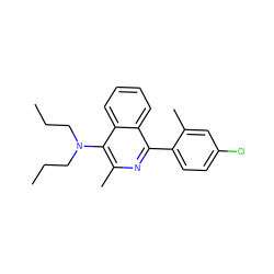 CCCN(CCC)c1c(C)nc(-c2ccc(Cl)cc2C)c2ccccc12 ZINC000029037800