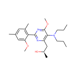 CCCN(CCC)c1c(C[C@@H](C)O)nc(-c2c(C)cc(C)cc2OC)nc1OC ZINC000038395146