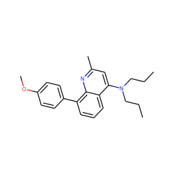 CCCN(CCC)c1cc(C)nc2c(-c3ccc(OC)cc3)cccc12 ZINC000013553471