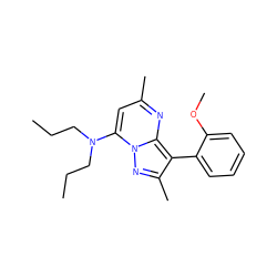 CCCN(CCC)c1cc(C)nc2c(-c3ccccc3OC)c(C)nn12 ZINC000003063596