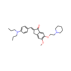 CCCN(CCC)c1ccc(/C=C2\Cc3cc(OC)c(OCCN4CCCCC4)cc3C2=O)cc1 ZINC000299834595