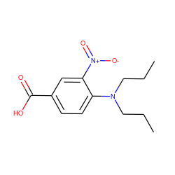 CCCN(CCC)c1ccc(C(=O)O)cc1[N+](=O)[O-] ZINC000019844712