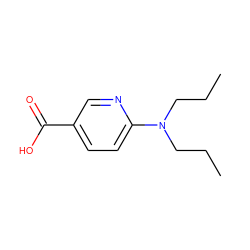 CCCN(CCC)c1ccc(C(=O)O)cn1 ZINC000022142680