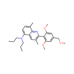 CCCN(CCC)c1ccc(C)c2nc(-c3c(OC)cc(COC)cc3OC)c(C)cc12 ZINC000084729034