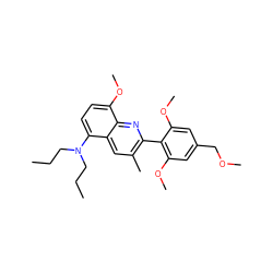 CCCN(CCC)c1ccc(OC)c2nc(-c3c(OC)cc(COC)cc3OC)c(C)cc12 ZINC000095574913