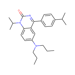 CCCN(CCC)c1ccc2c(c1)c(-c1ccc(C(C)C)cc1)nc(=O)n2C(C)C ZINC000045366289