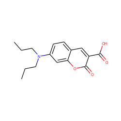 CCCN(CCC)c1ccc2cc(C(=O)O)c(=O)oc2c1 ZINC000205343431