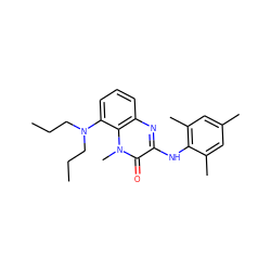 CCCN(CCC)c1cccc2nc(Nc3c(C)cc(C)cc3C)c(=O)n(C)c12 ZINC000084757820