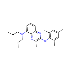 CCCN(CCC)c1cccc2nc(Nc3c(C)cc(C)cc3C)c(C)nc12 ZINC000084757814