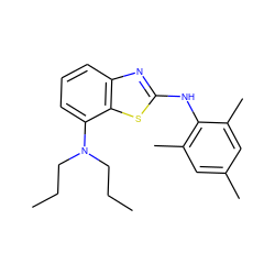 CCCN(CCC)c1cccc2nc(Nc3c(C)cc(C)cc3C)sc12 ZINC000166193119