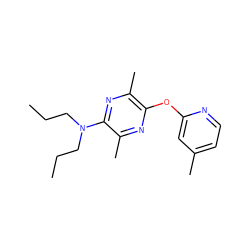 CCCN(CCC)c1nc(C)c(Oc2cc(C)ccn2)nc1C ZINC000028956145