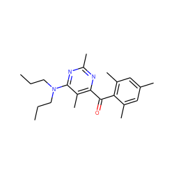 CCCN(CCC)c1nc(C)nc(C(=O)c2c(C)cc(C)cc2C)c1C ZINC000028356689