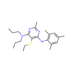 CCCN(CCC)c1nc(C)nc(Nc2c(C)cc(C)cc2C)c1SCC ZINC000169309992