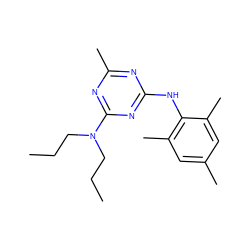 CCCN(CCC)c1nc(C)nc(Nc2c(C)cc(C)cc2C)n1 ZINC000013759953