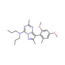 CCCN(CCC)c1nc(C)nc2c(-c3c(C)cc(OC)cc3OC)c(C)nn12 ZINC000042888384