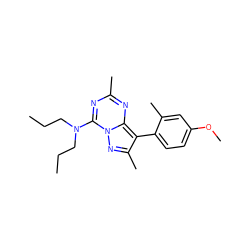 CCCN(CCC)c1nc(C)nc2c(-c3ccc(OC)cc3C)c(C)nn12 ZINC000040914319