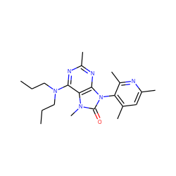 CCCN(CCC)c1nc(C)nc2c1n(C)c(=O)n2-c1c(C)cc(C)nc1C ZINC000028092224