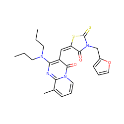 CCCN(CCC)c1nc2c(C)cccn2c(=O)c1/C=C1/SC(=S)N(Cc2ccco2)C1=O ZINC000002261080