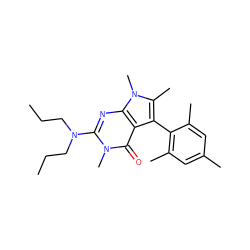 CCCN(CCC)c1nc2c(c(-c3c(C)cc(C)cc3C)c(C)n2C)c(=O)n1C ZINC000071329663