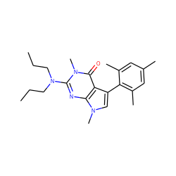 CCCN(CCC)c1nc2c(c(-c3c(C)cc(C)cc3C)cn2C)c(=O)n1C ZINC000035983224