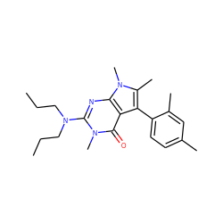 CCCN(CCC)c1nc2c(c(-c3ccc(C)cc3C)c(C)n2C)c(=O)n1C ZINC000071329547