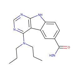 CCCN(CCC)c1ncnc2[nH]c3ccc(C(N)=O)cc3c12 ZINC000137435580