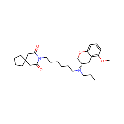 CCCN(CCCCCCN1C(=O)CC2(CCCC2)CC1=O)[C@@H]1COc2cccc(OC)c2C1 ZINC000028763059