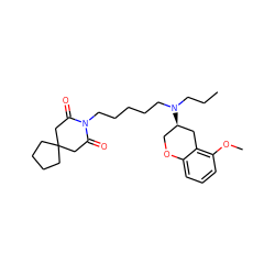 CCCN(CCCCCN1C(=O)CC2(CCCC2)CC1=O)[C@@H]1COc2cccc(OC)c2C1 ZINC000013737069