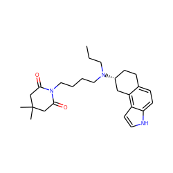 CCCN(CCCCN1C(=O)CC(C)(C)CC1=O)[C@@H]1CCc2ccc3[nH]ccc3c2C1 ZINC000013741747