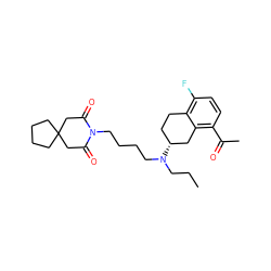 CCCN(CCCCN1C(=O)CC2(CCCC2)CC1=O)[C@@H]1CCc2c(F)ccc(C(C)=O)c2C1 ZINC000027325068