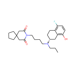 CCCN(CCCCN1C(=O)CC2(CCCC2)CC1=O)[C@@H]1CCc2c(F)ccc(O)c2C1 ZINC000027328595