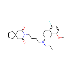 CCCN(CCCCN1C(=O)CC2(CCCC2)CC1=O)[C@@H]1CCc2c(F)ccc(OC)c2C1 ZINC000027407798