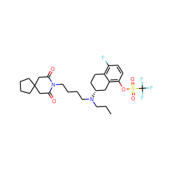 CCCN(CCCCN1C(=O)CC2(CCCC2)CC1=O)[C@@H]1CCc2c(F)ccc(OS(=O)(=O)C(F)(F)F)c2C1 ZINC000036187813