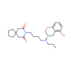 CCCN(CCCCN1C(=O)CC2(CCCC2)CC1=O)[C@@H]1COc2cccc(O)c2C1 ZINC000013737091