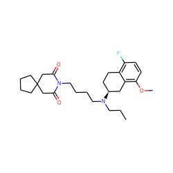 CCCN(CCCCN1C(=O)CC2(CCCC2)CC1=O)[C@H]1CCc2c(F)ccc(OC)c2C1 ZINC000013759325