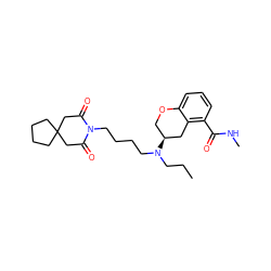 CCCN(CCCCN1C(=O)CC2(CCCC2)CC1=O)[C@H]1COc2cccc(C(=O)NC)c2C1 ZINC000013809344